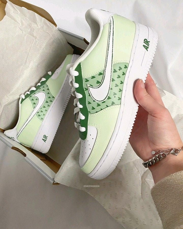 Green Hearts - Nike Air Force 1