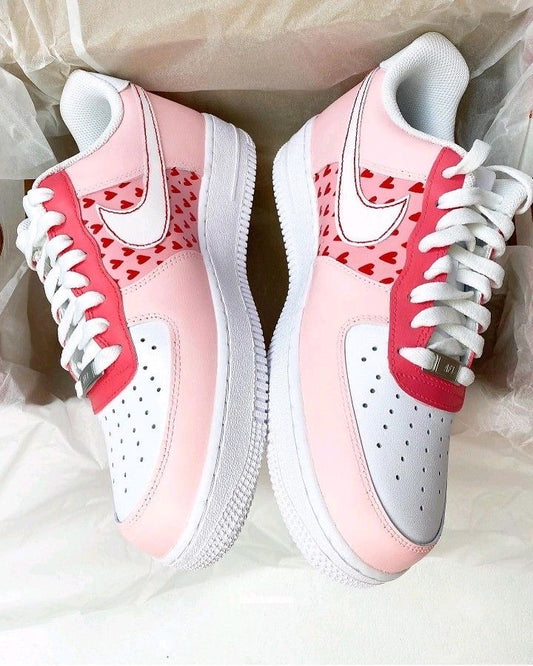 Pink Hearts - Nike Air Force 1