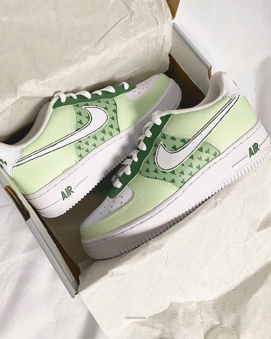 Green Hearts - Nike Air Force 1